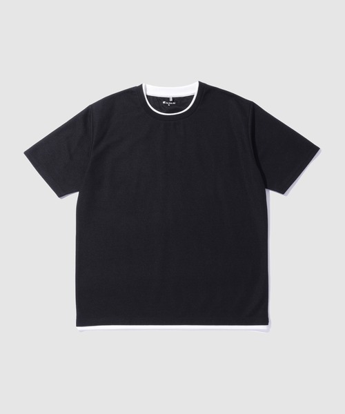 NAVY(ネイビー)の「【SARARI /サラリ】接触冷感 速乾 フェイクレイヤード クルーネック Tシャツ(Tシャツ/カットソー・メンズ・グレー/ネイビー/グリーン/ブラック・S/M/L/XL)」の10枚目の写真