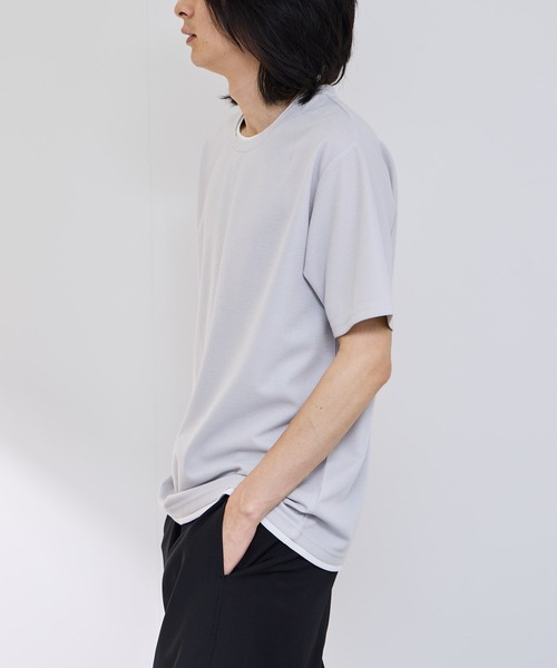 NAVY(ネイビー)の「【SARARI /サラリ】接触冷感 速乾 フェイクレイヤード クルーネック Tシャツ(Tシャツ/カットソー・メンズ・グレー/ネイビー/グリーン/ブラック・S/M/L/XL)」の18枚目の写真