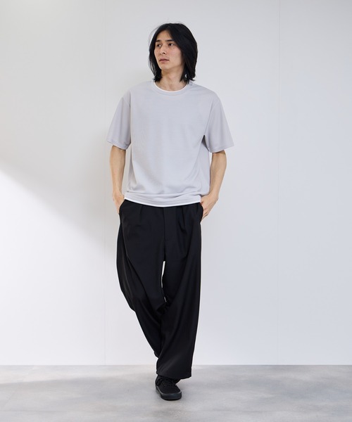 NAVY(ネイビー)の「【SARARI /サラリ】接触冷感 速乾 フェイクレイヤード クルーネック Tシャツ(Tシャツ/カットソー・メンズ・グレー/ネイビー/グリーン/ブラック・S/M/L/XL)」の17枚目の写真