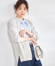 【洗濯機で洗える・接触冷感】リブ編みトッパーカーディガン