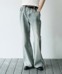 NOIRER（ノイア）の「ディストロイドフレアデニムパンツ（ライトブルー）（デニムパンツ）」