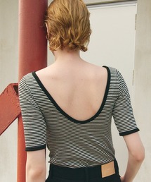 OUR WACOAL（アワワコール）の「カップ付きバックオープンTシャツ　5分袖（Tシャツ/カットソー）」