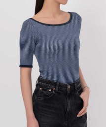 OUR WACOAL（アワワコール）の「カップ付きバックオープンTシャツ　5分袖（Tシャツ/カットソー）」