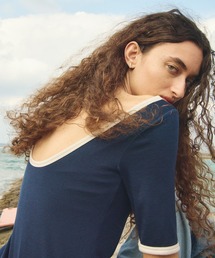 OUR WACOAL（アワワコール）の「カップ付きバックオープンTシャツ　5分袖（Tシャツ/カットソー）」