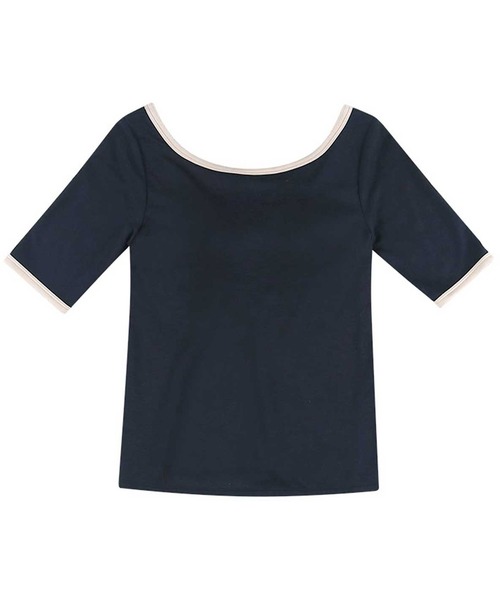 OUR WACOAL(アワワコール)の「カップ付きバックオープンTシャツ 5分袖(Tシャツ/カットソー・レディース・ブラック/ブルー系その他/ネイビー/ホワイト系その他/ブラウン/ワイン・M/L)」の18枚目の写真