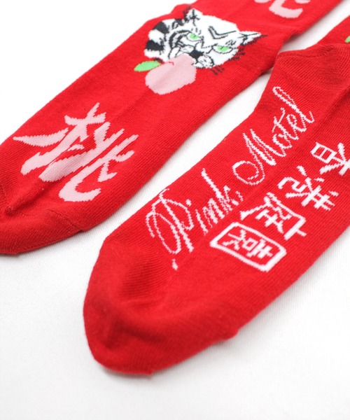 RNA（アールエヌエー）の「E5101 PINKMOTEL 桃虎ソックス（ソックス/靴下・レディース・イエロー/ピンク/ブラック/レッド・FREE）」の14枚目の写真