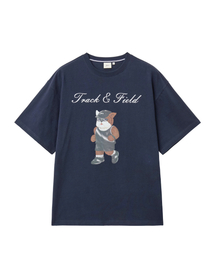 ランニングハンサムダンTシャツ_ネイビー