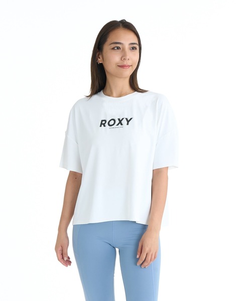 ROXY(ロキシー)の「ROXY FITNESS BOUNCE UP Tシャツ /QUIK DRY/UVカット/接触冷感 【2026年夏モデル】(Tシャツ/カットソー・レディース・ブラック/ホワイト/オレンジ・LARGE/MEDIUM)」の1枚目の写真