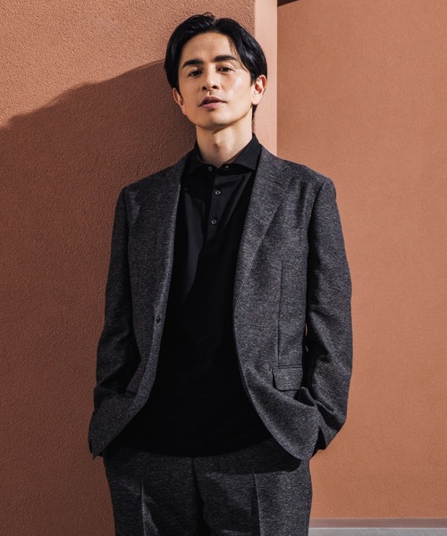 TAKA-Q(タカキュー)の「【軽量 吸水速乾 ストレッチ ハンドウォッシャブル】タカキュー 麻調 スリム 2ボタン ジャケット 茶(セットアップ可能)(スーツジャケット・メンズ・ブラウン・MEDIUM/X-LARGE/LARGE/3L/S)」の1枚目の写真