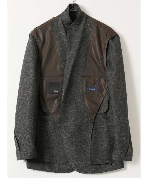 TAKA-Q(タカキュー)の「【軽量 吸水速乾 ストレッチ ハンドウォッシャブル】タカキュー 麻調 スリム 2ボタン ジャケット 茶(セットアップ可能)(スーツジャケット・メンズ・ブラウン・MEDIUM/X-LARGE/LARGE/3L/S)」の8枚目の写真