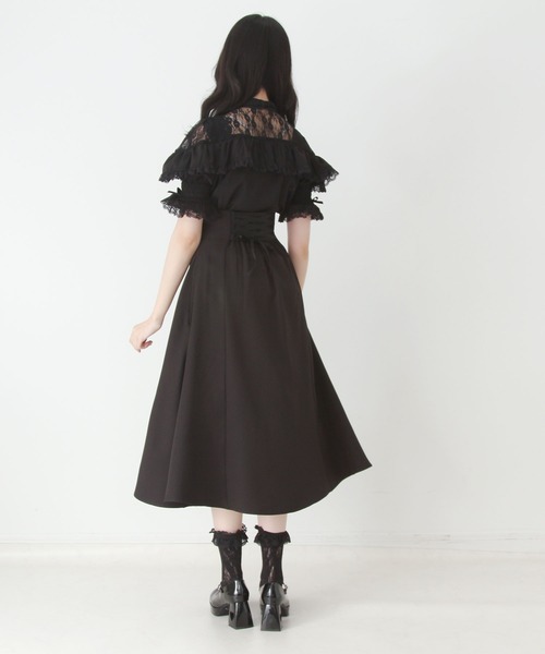 DearMyLove(ディアマイラブ)の「ビジューフレアリボンロングスカート(スカート・レディース・ホワイト/ブラック・MEDIUM/3L/LARGE)」の11枚目の写真