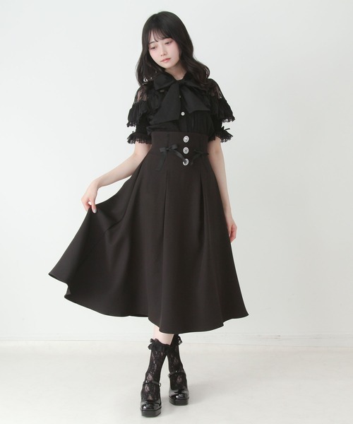 DearMyLove(ディアマイラブ)の「ビジューフレアリボンロングスカート(スカート・レディース・ホワイト/ブラック・MEDIUM/3L/LARGE)」の13枚目の写真