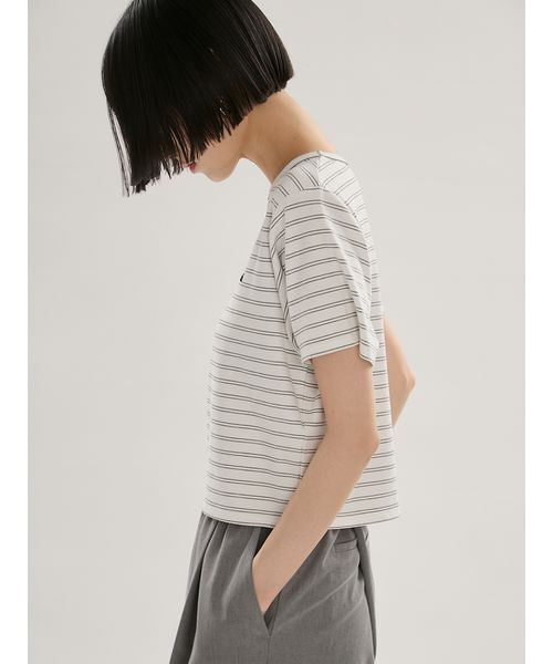 emmi(エミ)の「ソフトタッチクロップドTシャツ(Tシャツ/カットソー・レディース・ブラック/その他/ピンク・F)」の21枚目の写真