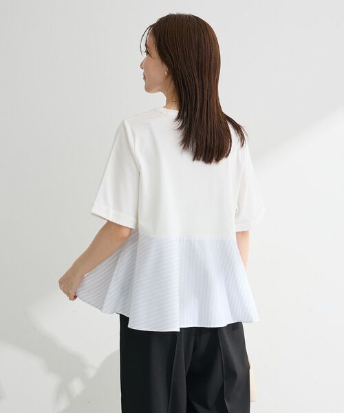 Green Parks(グリーンパークス)の「華やぎカットソー(アシメヘム)(Tシャツ/カットソー・レディース・ブラック/ネイビー/オフホワイト・FREE)」の11枚目の写真