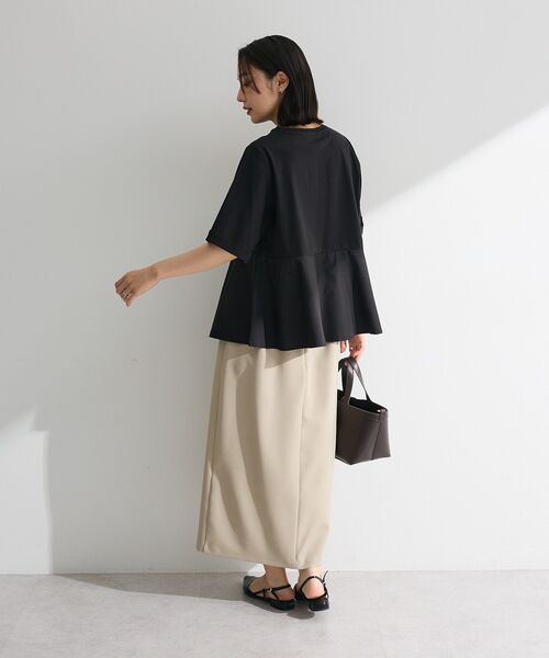 Green Parks(グリーンパークス)の「華やぎカットソー(アシメヘム)(Tシャツ/カットソー・レディース・ブラック/ネイビー/オフホワイト・FREE)」の17枚目の写真