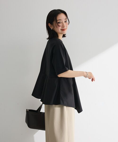 Green Parks(グリーンパークス)の「華やぎカットソー(アシメヘム)(Tシャツ/カットソー・レディース・ブラック/ネイビー/オフホワイト・FREE)」の19枚目の写真