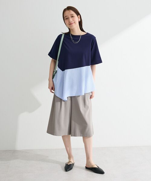 Green Parks(グリーンパークス)の「華やぎカットソー(アシメヘム)(Tシャツ/カットソー・レディース・ブラック/ネイビー/オフホワイト・FREE)」の21枚目の写真