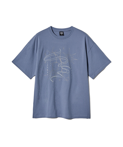 GAKKAI UNIONS（ガッカイユニオンズ）の「フラッシュカーブ 半袖Tシャツ デニムブルー（Tシャツ/カットソー・レディース・その他・MEDIUM/LARGE）」の2枚目の写真