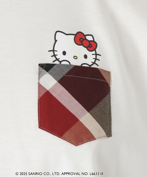 BLUE LABEL CRESTBRIDGE(ブルーレーベルクレストブリッジ)の「【ハローキティコラボ】ポケットTシャツ(Tシャツ/カットソー・レディース・ホワイト/ブラック・38)」の20枚目の写真