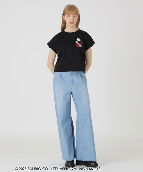 BLUE LABEL CRESTBRIDGE(ブルーレーベルクレストブリッジ)の「【ハローキティコラボ】ポケットTシャツ(Tシャツ/カットソー・レディース・ホワイト/ブラック・38)」の18枚目の写真