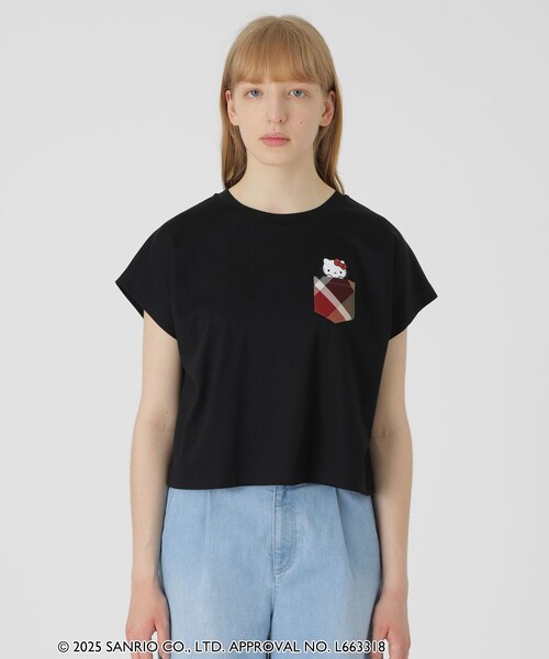 BLUE LABEL CRESTBRIDGE(ブルーレーベルクレストブリッジ)の「【ハローキティコラボ】ポケットTシャツ(Tシャツ/カットソー・レディース・ホワイト/ブラック・38)」の17枚目の写真