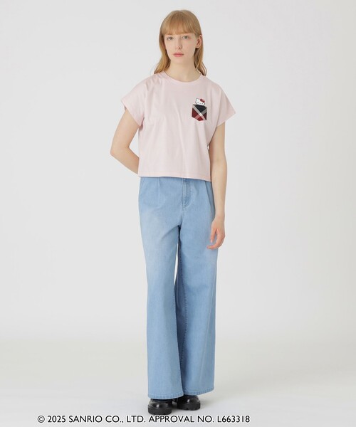 BLUE LABEL CRESTBRIDGE(ブルーレーベルクレストブリッジ)の「【ハローキティコラボ】ポケットTシャツ(Tシャツ/カットソー・レディース・ホワイト/ブラック・38)」の10枚目の写真
