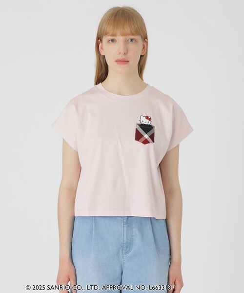 BLUE LABEL CRESTBRIDGE(ブルーレーベルクレストブリッジ)の「【ハローキティコラボ】ポケットTシャツ(Tシャツ/カットソー・レディース・ホワイト/ブラック・38)」の9枚目の写真