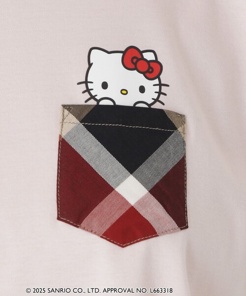 BLUE LABEL CRESTBRIDGE(ブルーレーベルクレストブリッジ)の「【ハローキティコラボ】ポケットTシャツ(Tシャツ/カットソー・レディース・ホワイト/ブラック・38)」の7枚目の写真