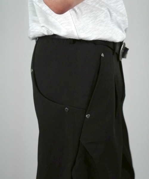 Chikashitsu +】herringbone curve pants / 【チカシツプラス