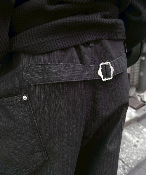 Chikashitsu +（チカシツプラス）の「【Chikashitsu +】herringbone curve pants / 【チカシツプラス】ヘリンボーンカーブパンツ＜着用動画あり＞（その他パンツ・メンズ・ブラック/ネイビー・S/M/L）」の14枚目の写真