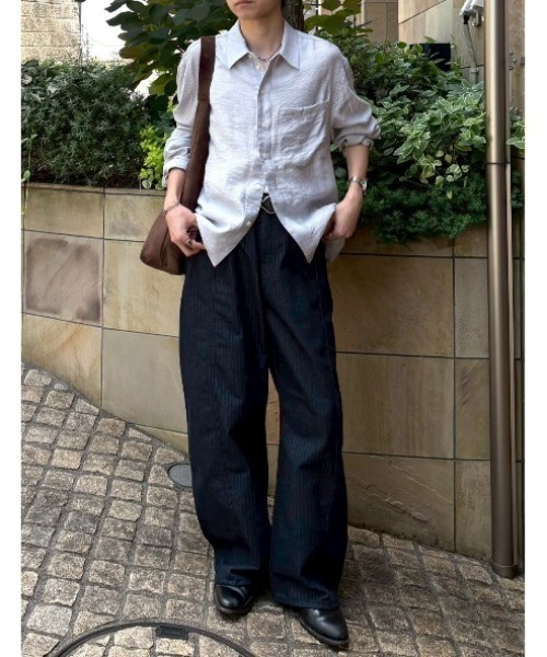Chikashitsu +（チカシツプラス）の「【Chikashitsu +】herringbone curve pants / 【チカシツプラス】ヘリンボーンカーブパンツ＜着用動画あり＞（その他パンツ・メンズ・ブラック/ネイビー・S/M/L）」の22枚目の写真
