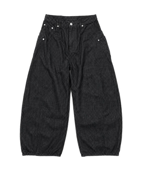 Chikashitsu +（チカシツプラス）の「【Chikashitsu +】herringbone curve pants / 【チカシツプラス】ヘリンボーンカーブパンツ＜着用動画あり＞（その他パンツ・メンズ・ブラック/ネイビー・S/M/L）」の16枚目の写真