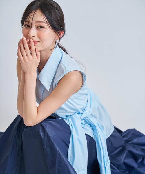 NOELA（ノエラ）の「マルチウェイレイヤードシャツ（シャツ/ブラウス・レディース・オフホワイト/ラベンダー/サックスブルー・フリー）」の18枚目の写真