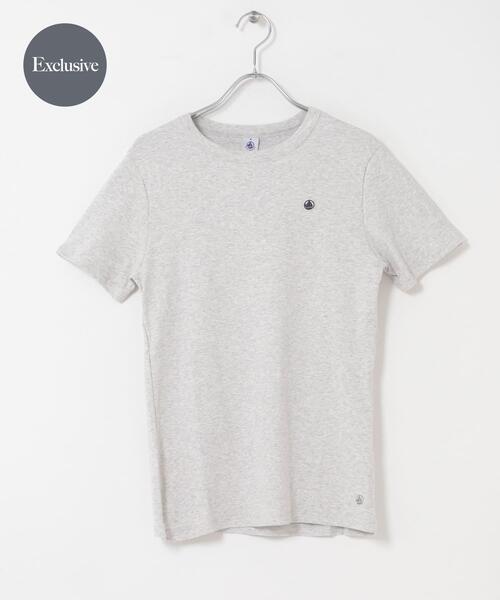 PETIT BATEAU(プチバトー)の「『別注』PETIT BATEAU×DOORS EMBROIDERYT-SHIRTS(Tシャツ/カットソー・レディース・ホワイト/グレー・MEDIUM)」の2枚目の写真