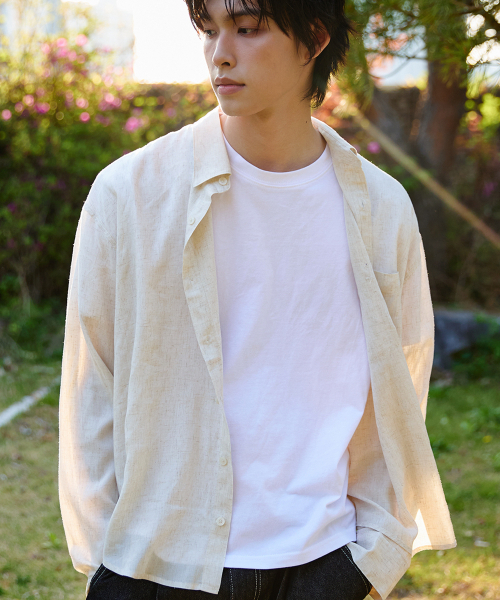 KNITTED(ニッティド)の「リネンクロップシャツ LINEN(シャツ/ブラウス・メンズ・その他・LARGE/MEDIUM/X-LARGE)」の1枚目の写真