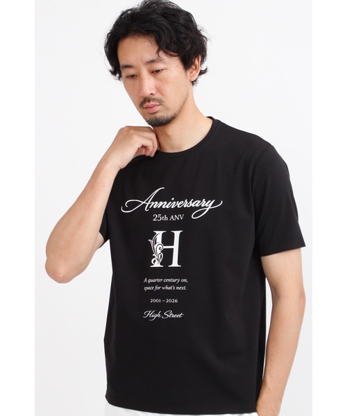 TORNADO MART(トルネードマート)の「HIGH STREET∴25thHロゴプリント半袖Tシャツ(Tシャツ/カットソー・メンズ・ホワイト/ブラック系・MEDIUM/LARGE/LL)」の2枚目の写真