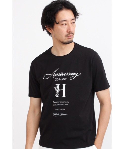 TORNADO MART(トルネードマート)の「HIGH STREET∴25thHロゴプリント半袖Tシャツ(Tシャツ/カットソー・メンズ・ホワイト/ブラック系・MEDIUM/LARGE/LL)」の4枚目の写真