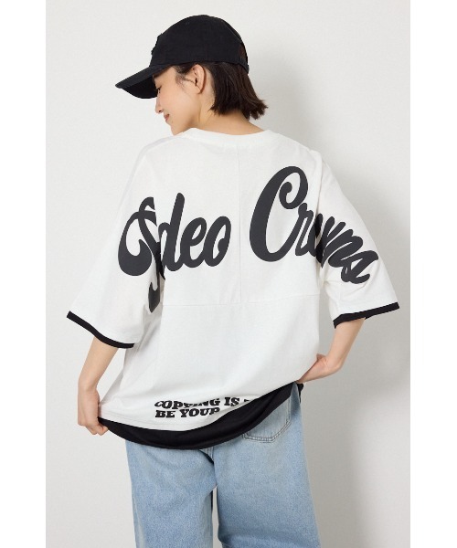 RODEO CROWNS WIDE BOWL(ロデオクラウンズワイドボウル)の「フェイクレイヤードロゴトップス(その他トップス・レディース・オレンジ/ブラック/カーキ/オフホワイト・FREE)」の1枚目の写真