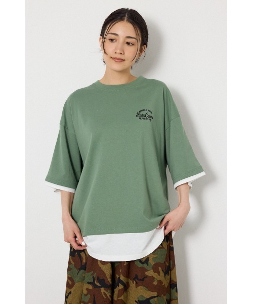 RODEO CROWNS WIDE BOWL(ロデオクラウンズワイドボウル)の「フェイクレイヤードロゴトップス(その他トップス・レディース・オレンジ/ブラック/カーキ/オフホワイト・FREE)」の3枚目の写真