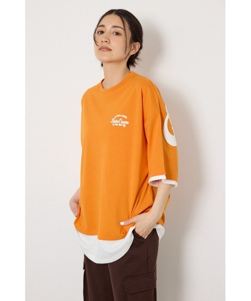 RODEO CROWNS WIDE BOWL(ロデオクラウンズワイドボウル)の「フェイクレイヤードロゴトップス(その他トップス・レディース・オレンジ/ブラック/カーキ/オフホワイト・FREE)」の5枚目の写真