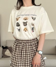 DOGプリント半袖Tシャツ