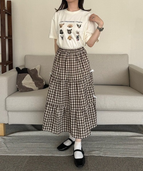 boemy（ボエミー）の「DOGプリント半袖Tシャツ（Tシャツ/カットソー・レディース・アイボリー・SMALL）」の7枚目の写真
