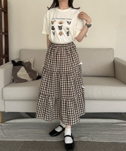 boemy（ボエミー）の「DOGプリント半袖Tシャツ（Tシャツ/カットソー・レディース・アイボリー・SMALL）」の8枚目の写真