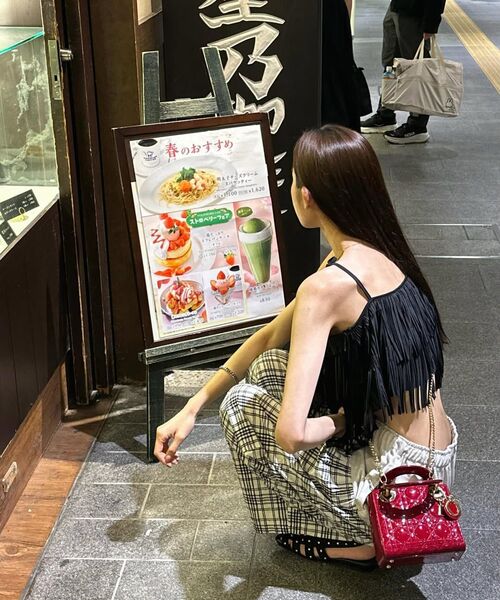 SOMSOC（ソムソック）の「BAY DENIM CHECK LOUNGE PANTS_BEIGE（その他パンツ・レディース・その他・FREE）」の5枚目の写真