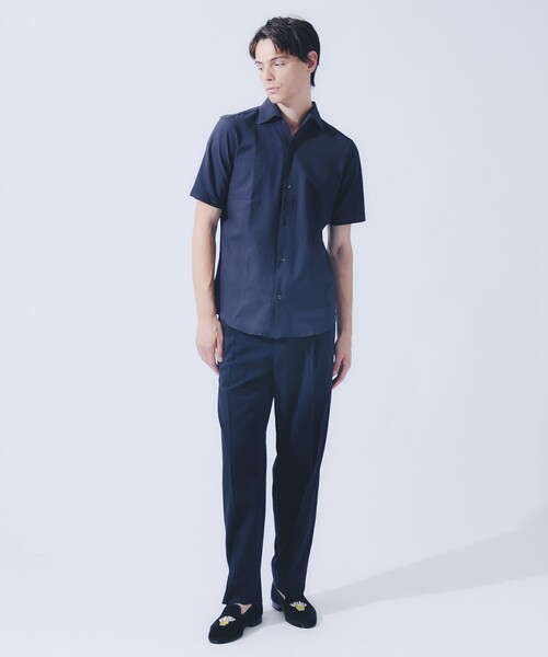 DESIGNWORKS(デザインワークス)の「【DotAir】2WAY サッカー半袖シャツ / 軽量 / 防シワ / 吸水速乾 / 2026SS(シャツ/ブラウス・メンズ・ネイビー/チャコールグレー/ホワイト/ブルー・50/48/52/46)」の5枚目の写真