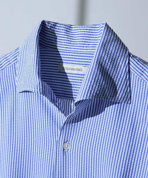 DESIGNWORKS(デザインワークス)の「【DotAir】2WAY サッカー半袖シャツ / 軽量 / 防シワ / 吸水速乾 / 2026SS(シャツ/ブラウス・メンズ・ネイビー/チャコールグレー/ホワイト/ブルー・50/48/52/46)」の8枚目の写真