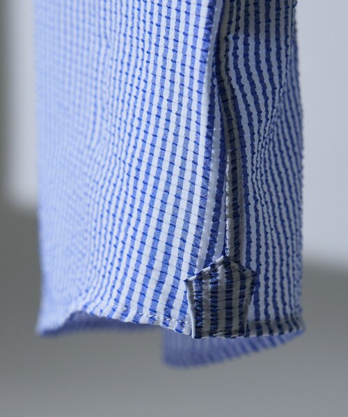 DESIGNWORKS(デザインワークス)の「【DotAir】2WAY サッカー半袖シャツ / 軽量 / 防シワ / 吸水速乾 / 2026SS(シャツ/ブラウス・メンズ・ネイビー/チャコールグレー/ホワイト/ブルー・50/48/52/46)」の10枚目の写真