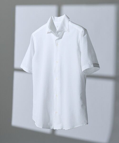 DESIGNWORKS(デザインワークス)の「【DotAir】2WAY サッカー半袖シャツ / 軽量 / 防シワ / 吸水速乾 / 2026SS(シャツ/ブラウス・メンズ・ネイビー/チャコールグレー/ホワイト/ブルー・50/48/52/46)」の12枚目の写真