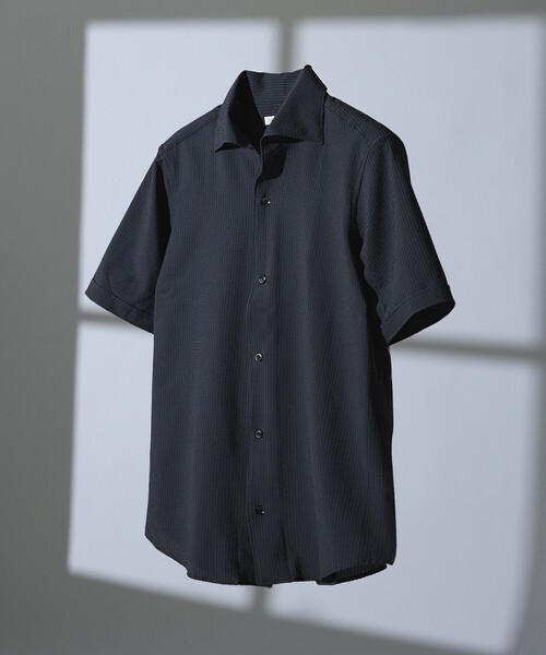 DESIGNWORKS(デザインワークス)の「【DotAir】2WAY サッカー半袖シャツ / 軽量 / 防シワ / 吸水速乾 / 2026SS(シャツ/ブラウス・メンズ・ネイビー/チャコールグレー/ホワイト/ブルー・50/48/52/46)」の14枚目の写真