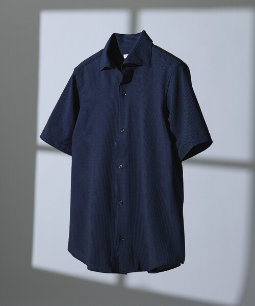 DESIGNWORKS(デザインワークス)の「【DotAir】2WAY サッカー半袖シャツ / 軽量 / 防シワ / 吸水速乾 / 2026SS(シャツ/ブラウス・メンズ・ネイビー/チャコールグレー/ホワイト/ブルー・50/48/52/46)」の16枚目の写真